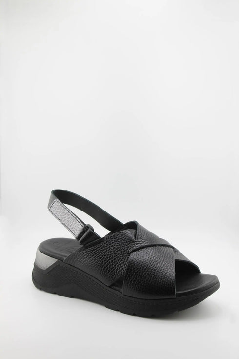 Oh My Sandals Strappy Textured Slingback Platform Sandals